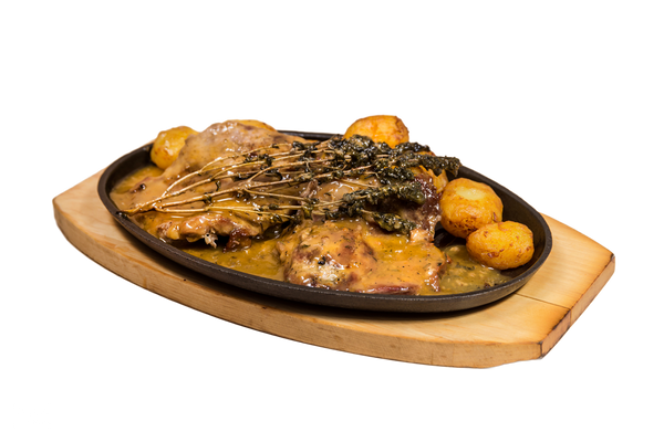 Ceafa de Porc in Sos de Miere cu Cartofi Aurii